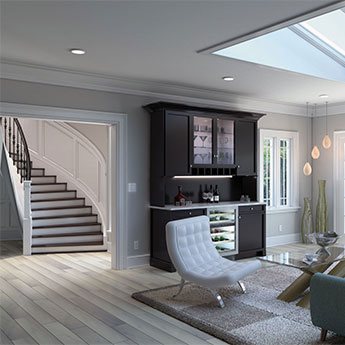 Finished interior featuring coordinated moldings and trim